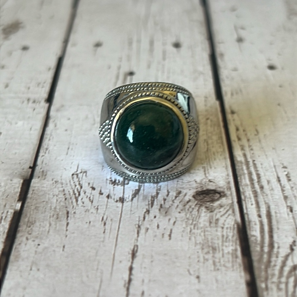 Green Aventurine Silver Ring